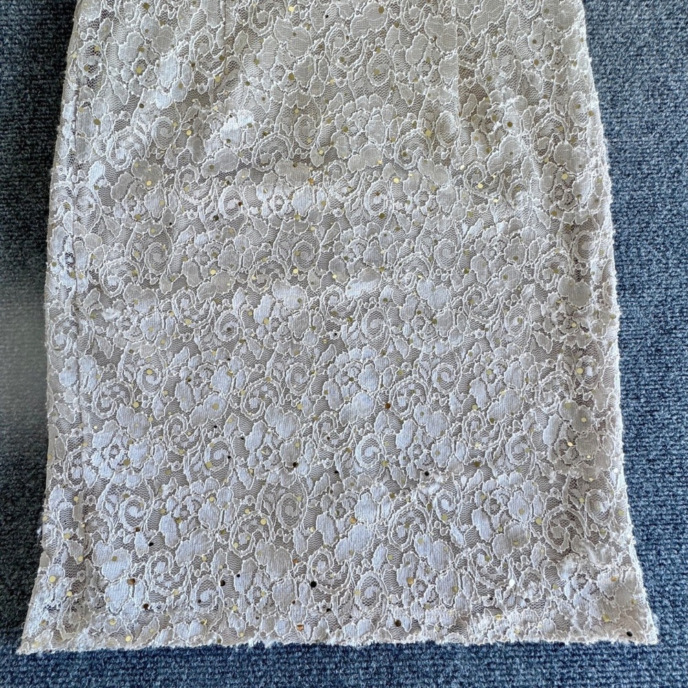 Candalite Womens Sequin Lace Sheath Dress Champagne S - Picture 3 of 7